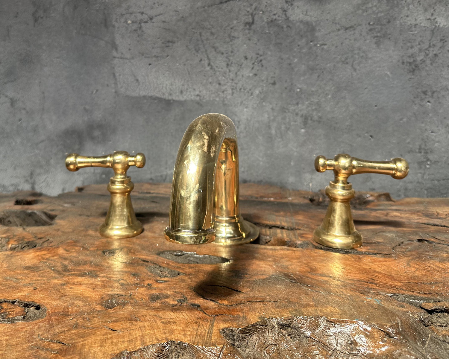 Widespread Brass Sink Faucet – 3-Hole Deck Mount Tap