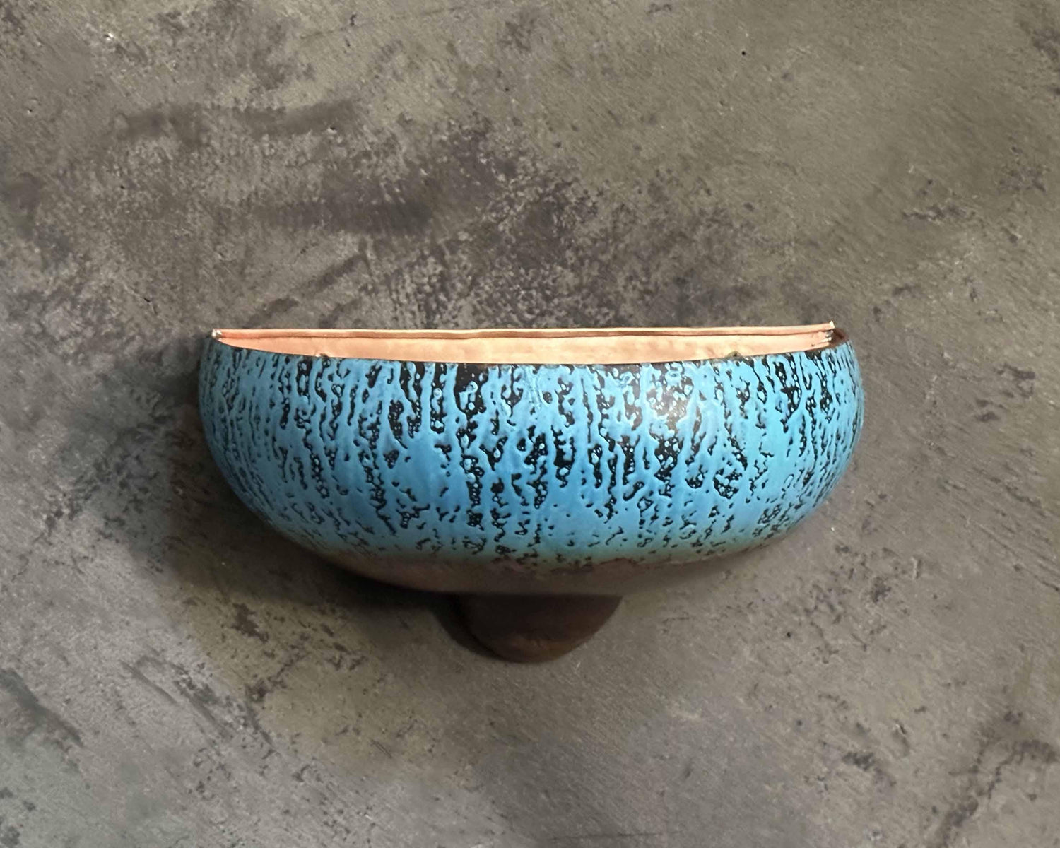 Blue Patina Half Moon Copper Wall Sconces