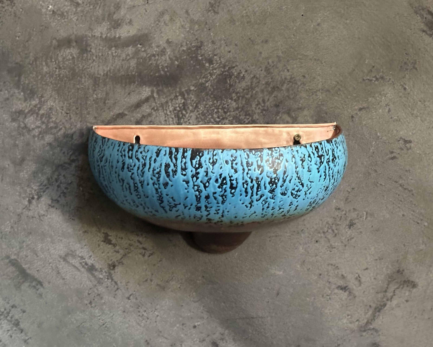Blue Patina Half Moon Copper Wall Sconces