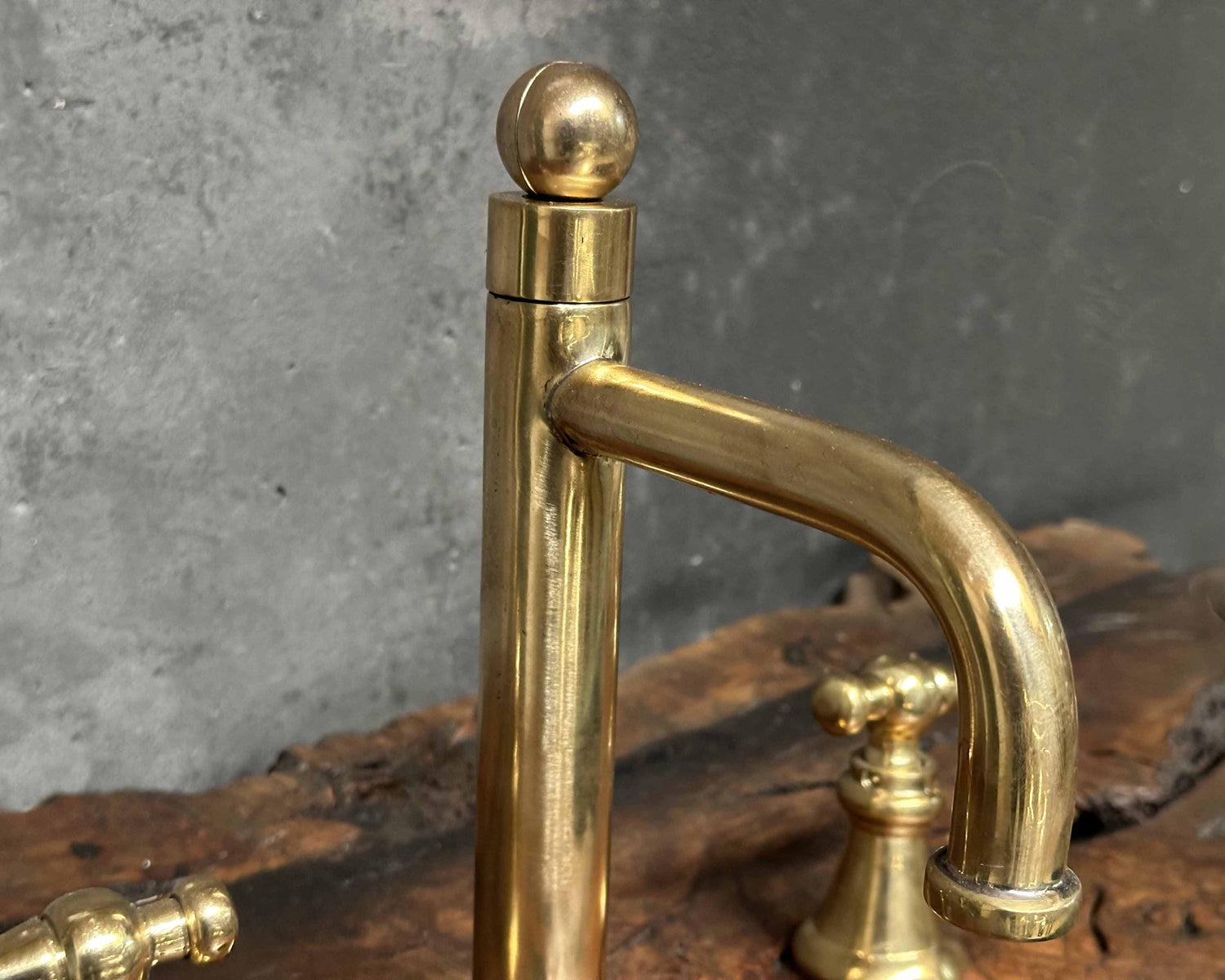 Victorian Brass Bathroom Faucet – Widespread Deck Mount