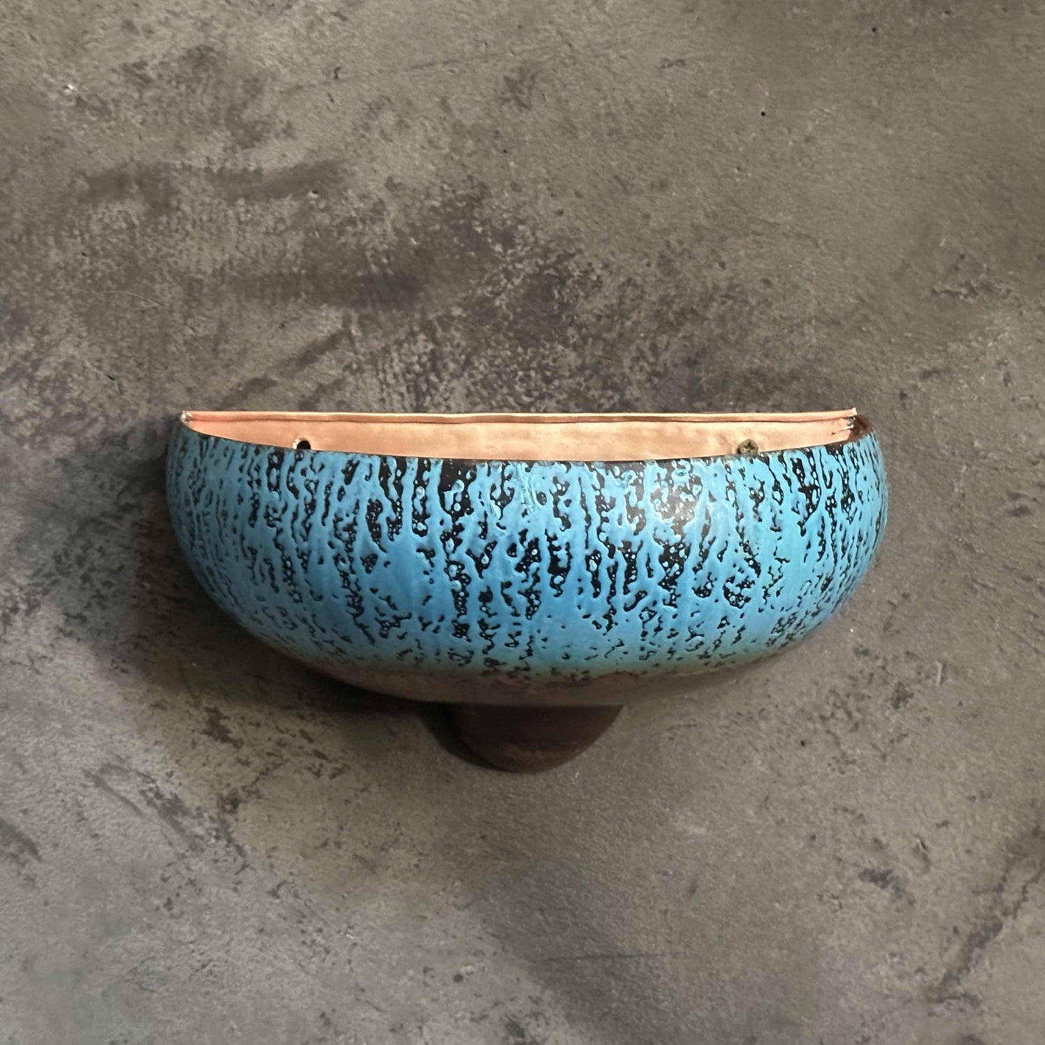 Blue Patina Half Moon Copper Wall Sconces