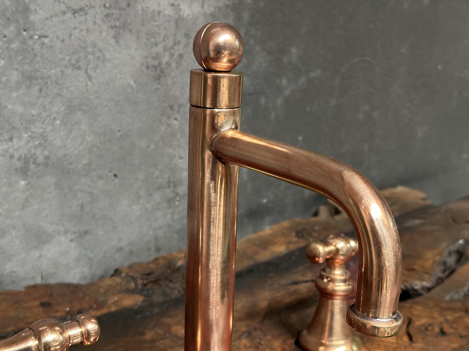 Copper Victorian Bathroom Faucet, Copper Widespread Bathroom Sink Faucet, Deck Mounted Sink Faucet