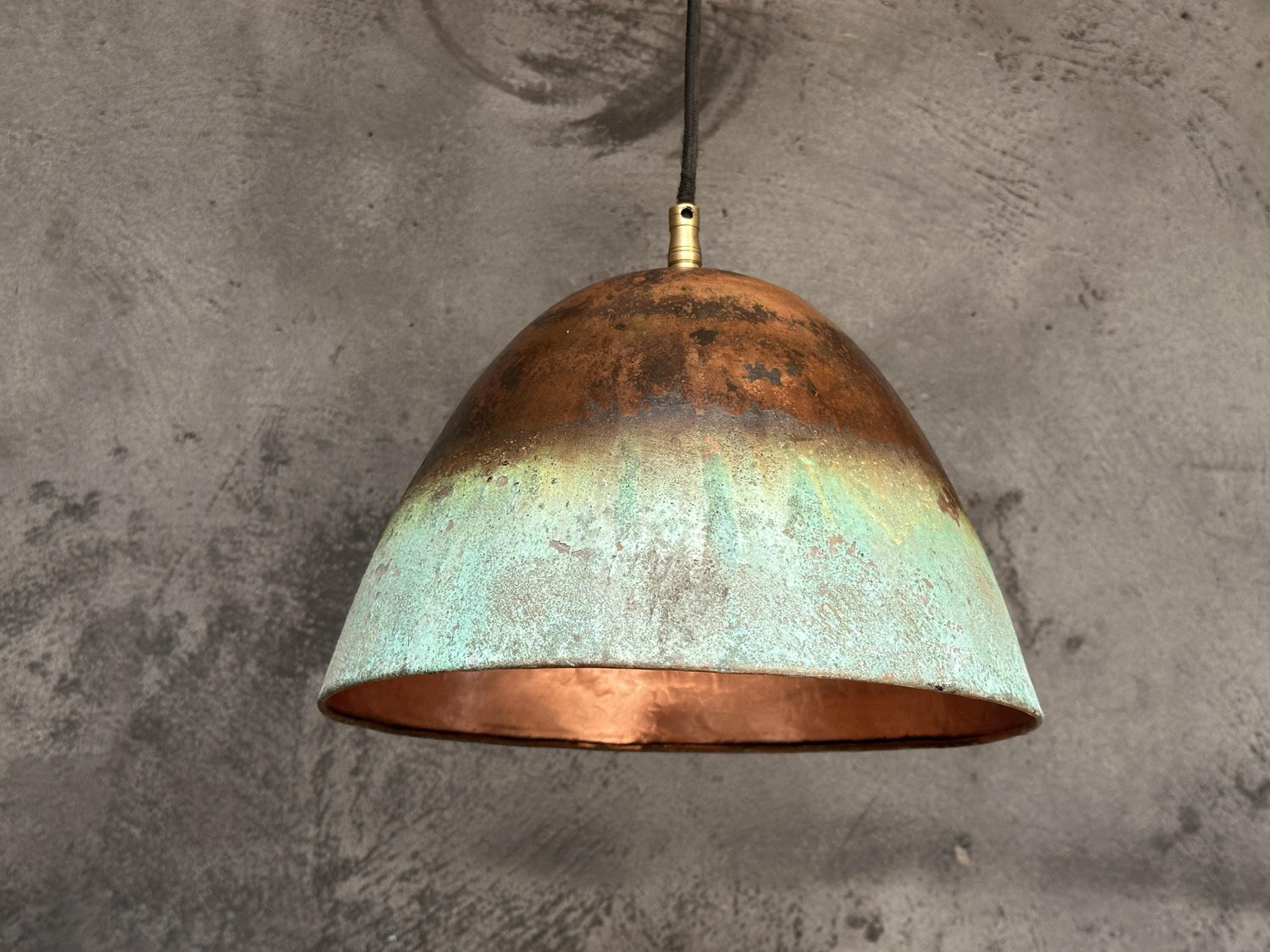 Green Patina Copper Pendant Light Kitchen, Hammered Vintage Copper Light Fixture, Farmhouse Copper Lamp