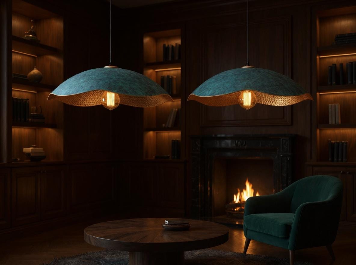 Handcrafted Blue Brass Pendant Lamp – Modern Moroccan Ceiling Light
