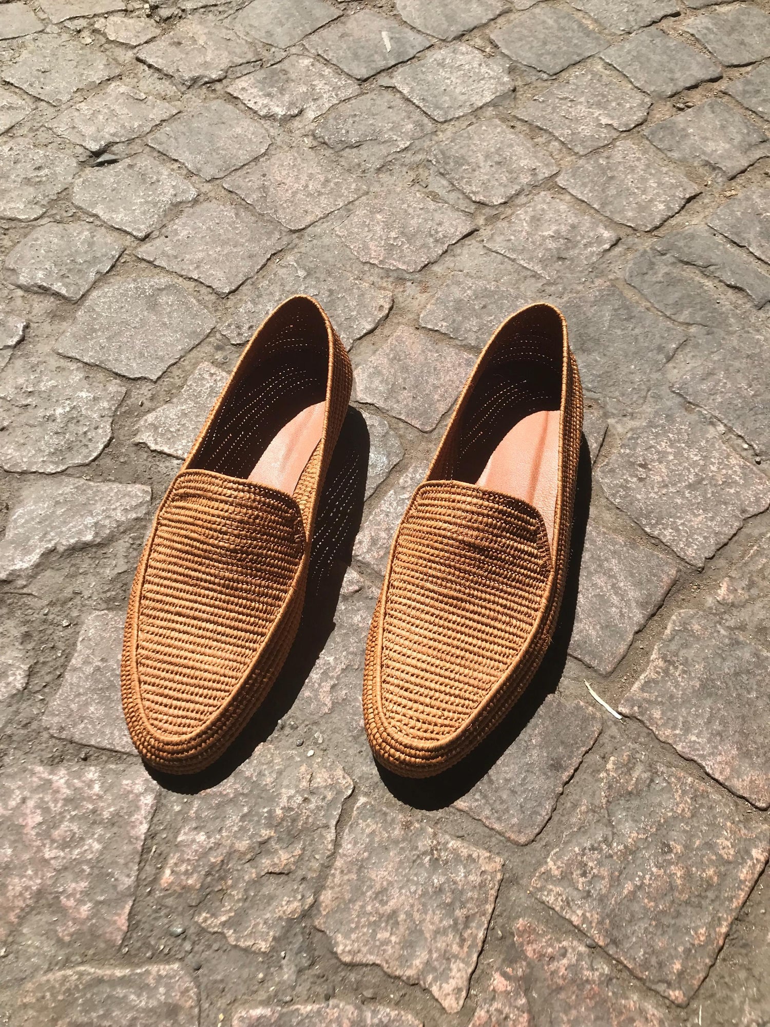 Handwoven Raffia Loafers – Lightweight Slip-On Shoes