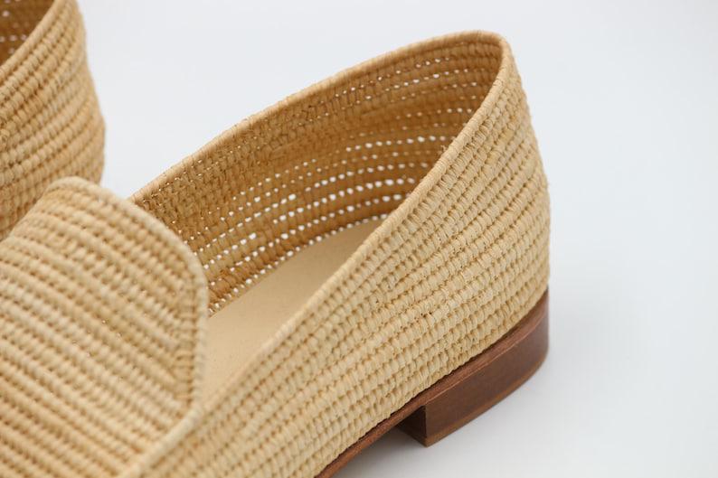 Handwoven Raffia Loafers – Lightweight Slip-On Shoes