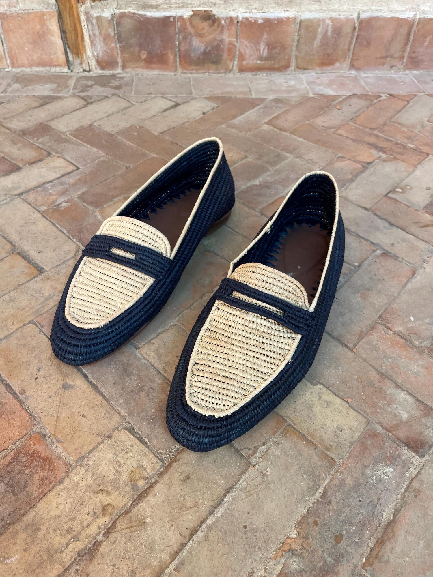 Classic Raffia Penny Loafers – Minimal Natural Style