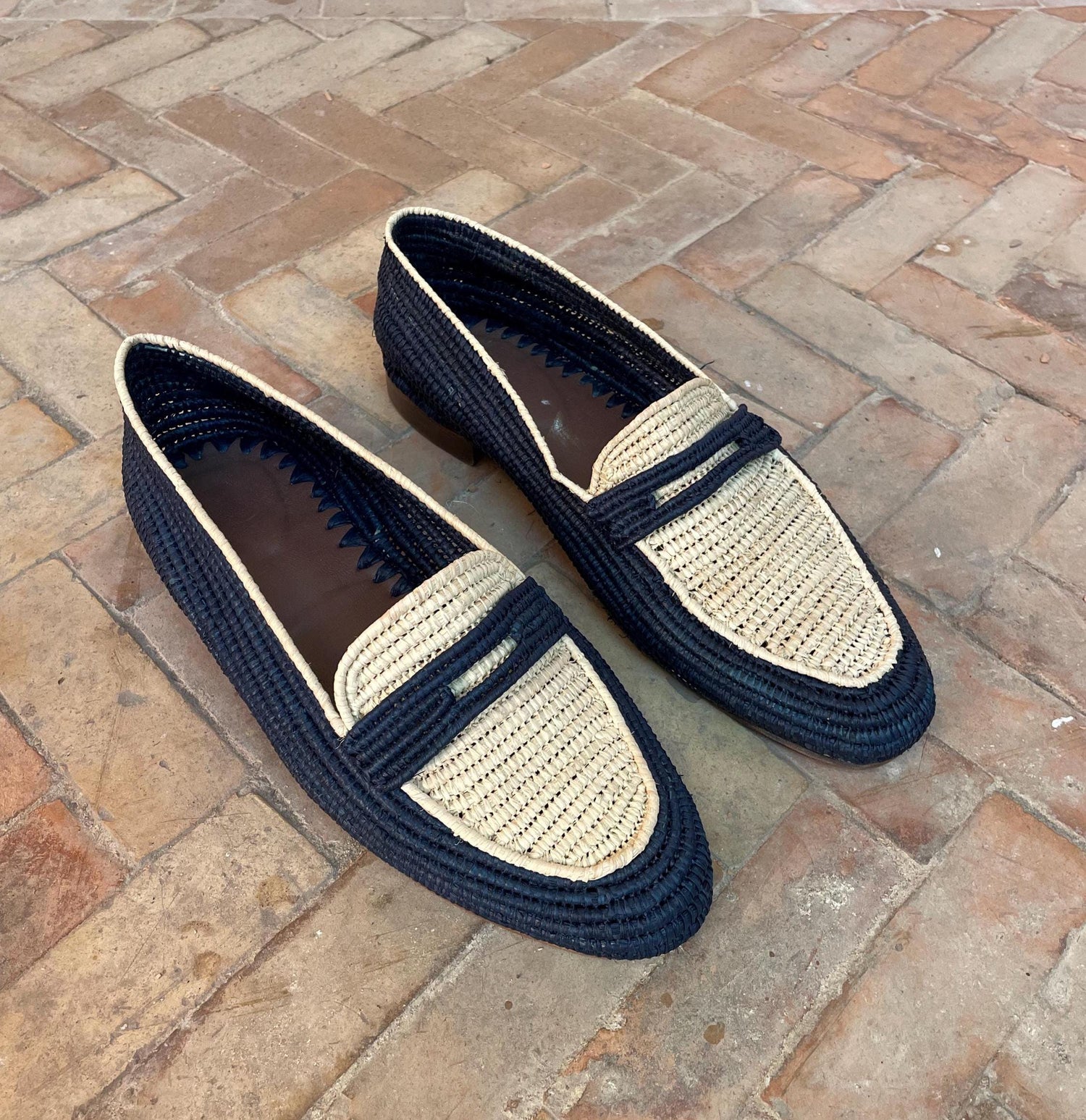 Classic Raffia Penny Loafers – Minimal Natural Style