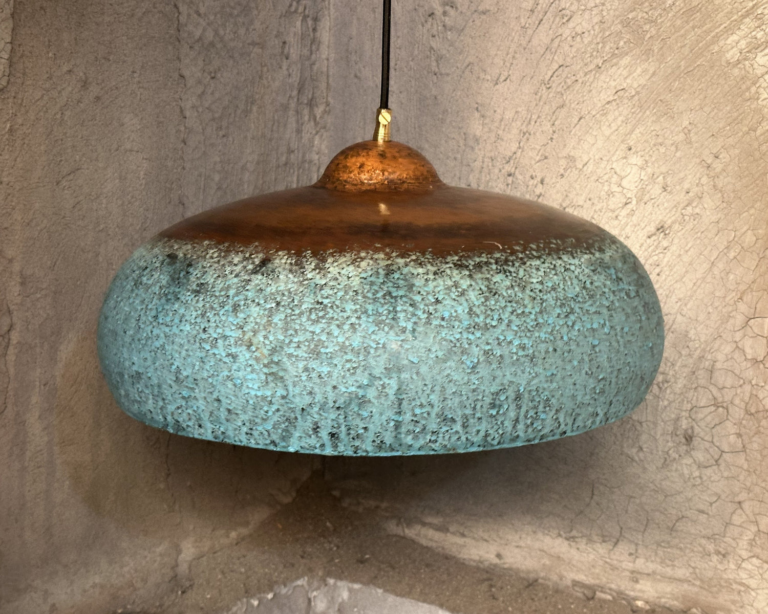 Blue Patina Pendant Light, Copper Kitchen Island Lighting