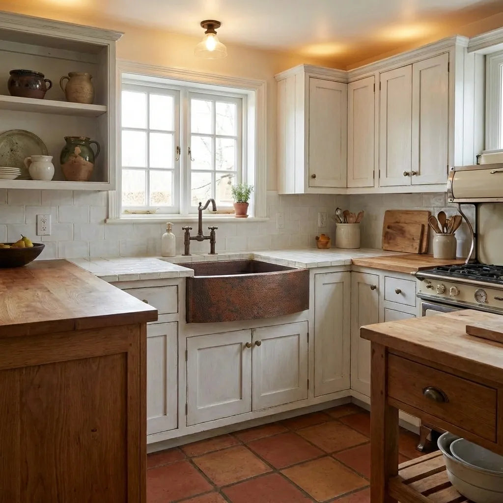 Copper Farmhouse Sink, Rounded Front Single Well-Daxa