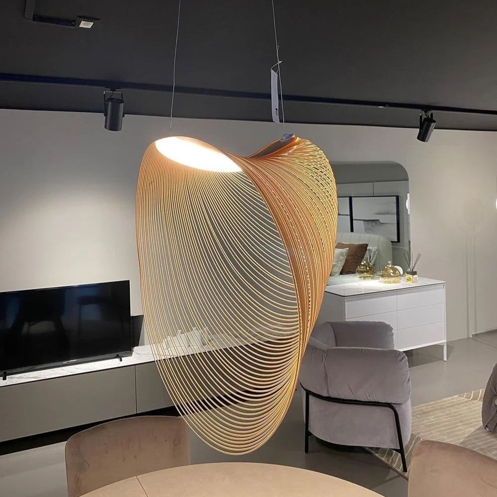 Ring Wabi Sabi Japandi Wood Ceiling Light