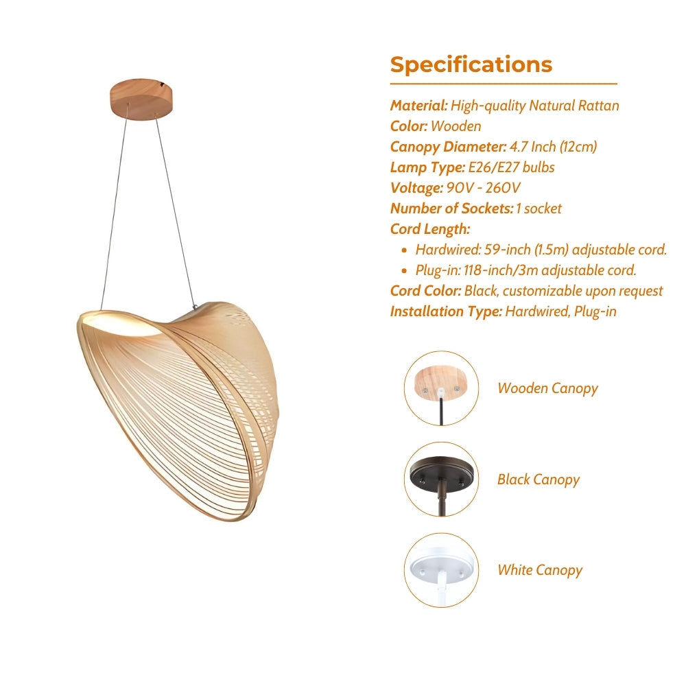 Ring Wabi Sabi Japandi Wood Ceiling Light