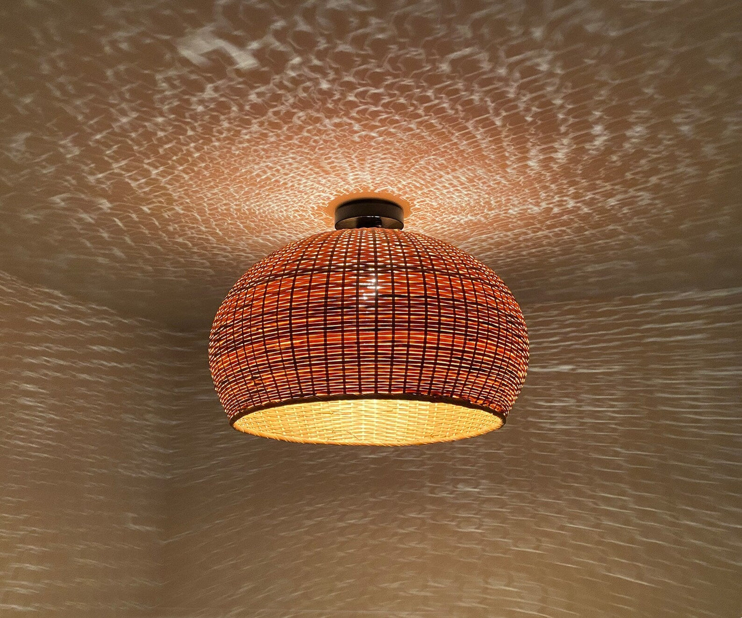 Juanita Wabi Sabi Dome Wicker Bamboo Ceiling Light