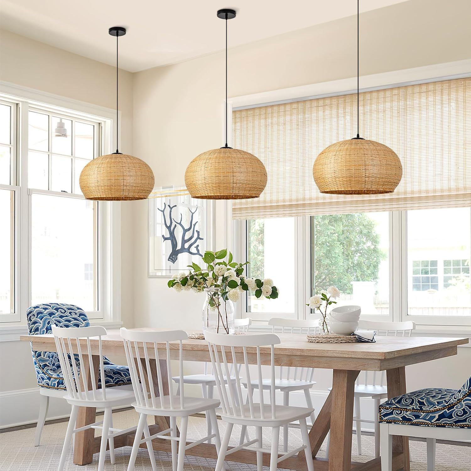 Juanita Wabi Sabi Dome Wicker Bamboo Ceiling Light