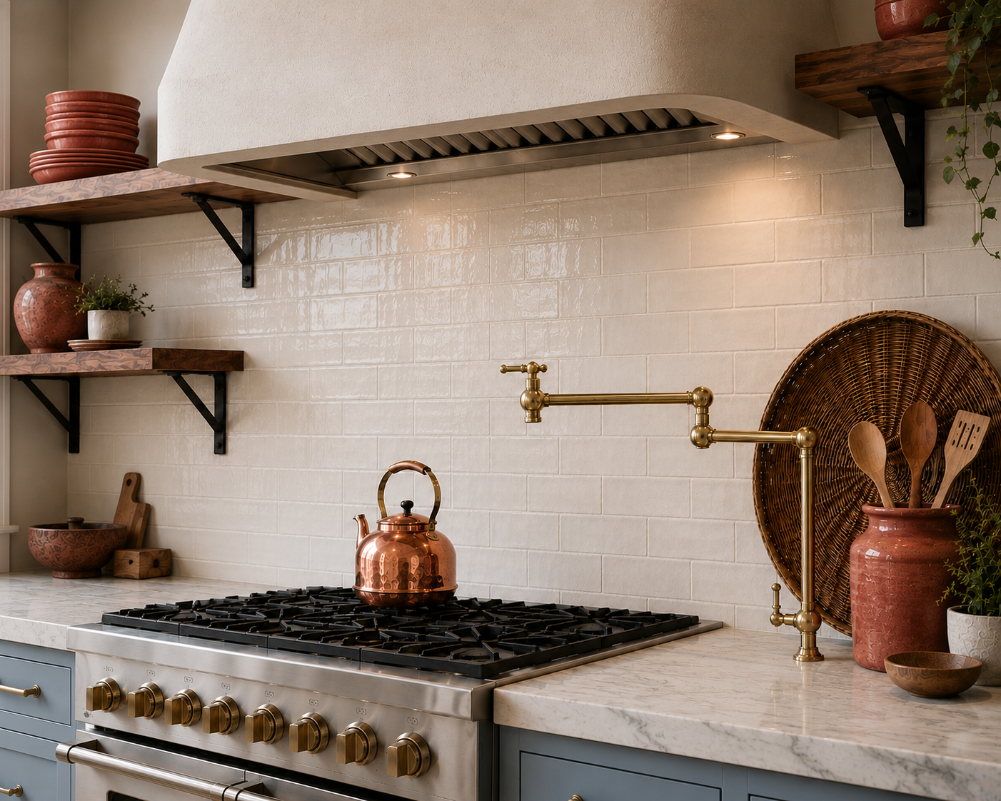 Solid Brass Folding Kitchen Faucet - Deck Mounted Pot Filler