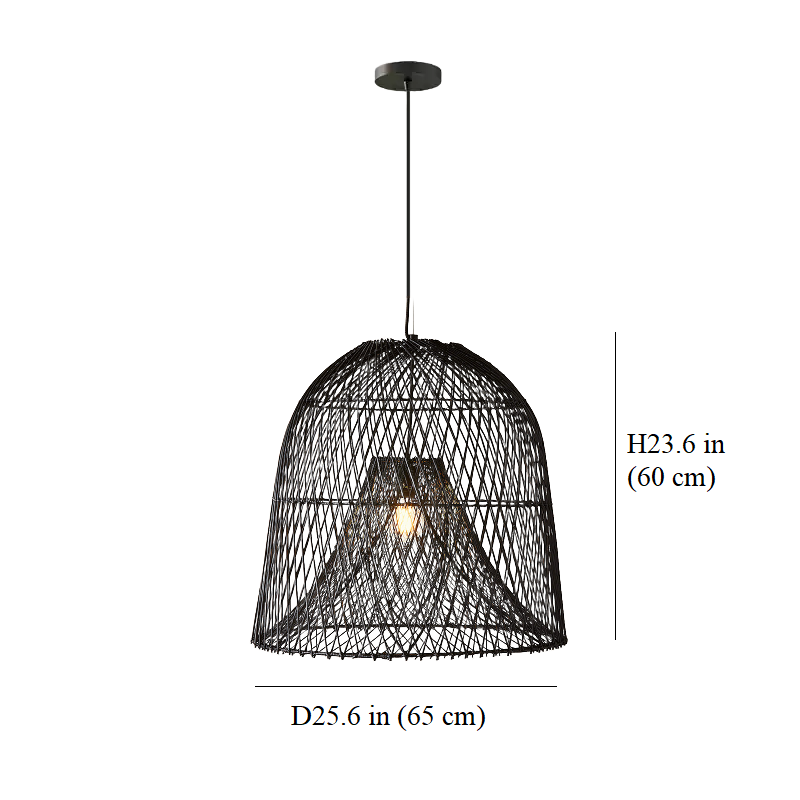 Nassa Black Rattan Pendant Light