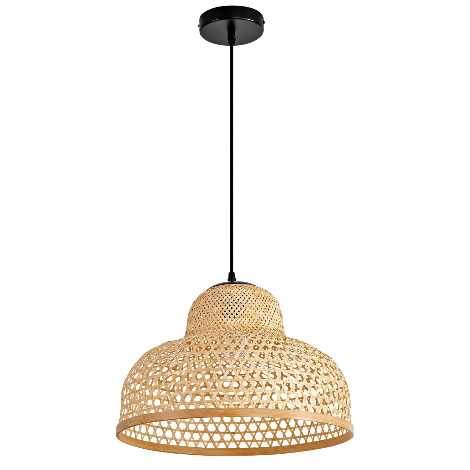 Lily Woven Bamboo Dome Pendant Light