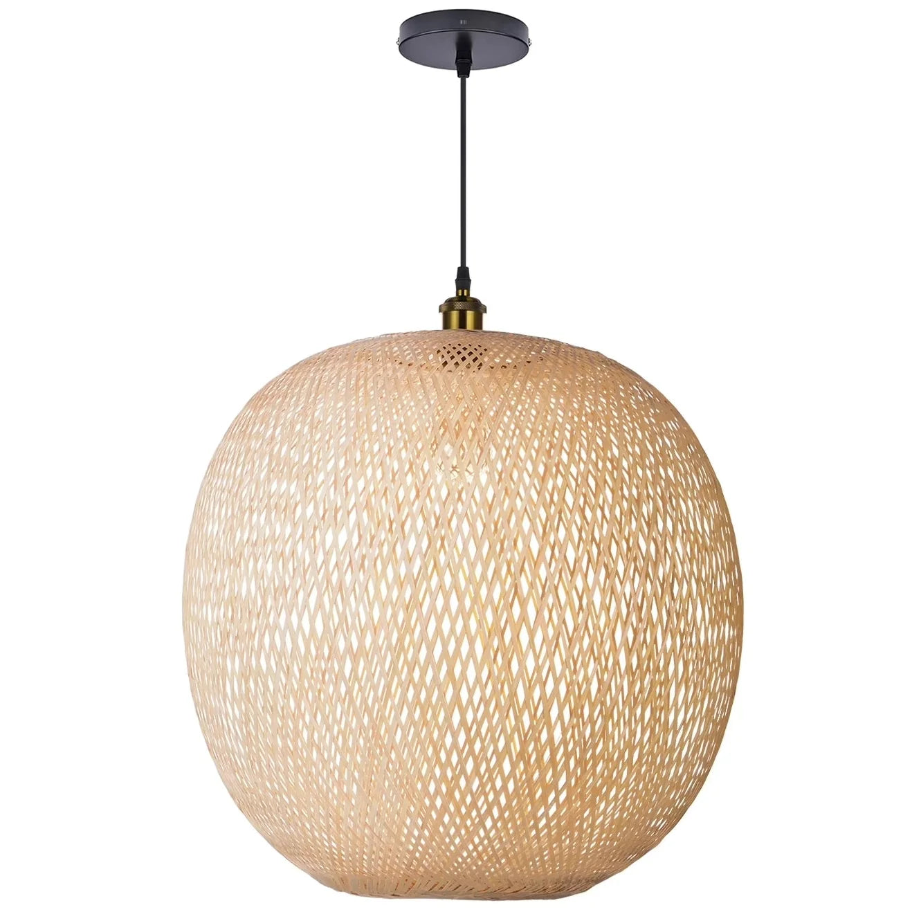 Lucy bamboo round pendant light