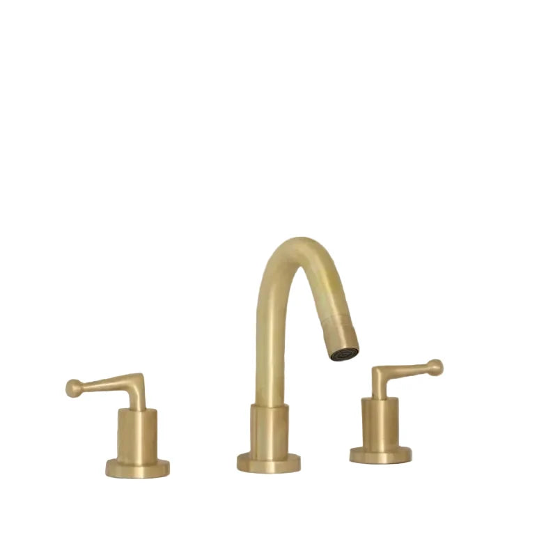 Luxury 3-Hole Brass Bathroom Faucet with Dual Handles