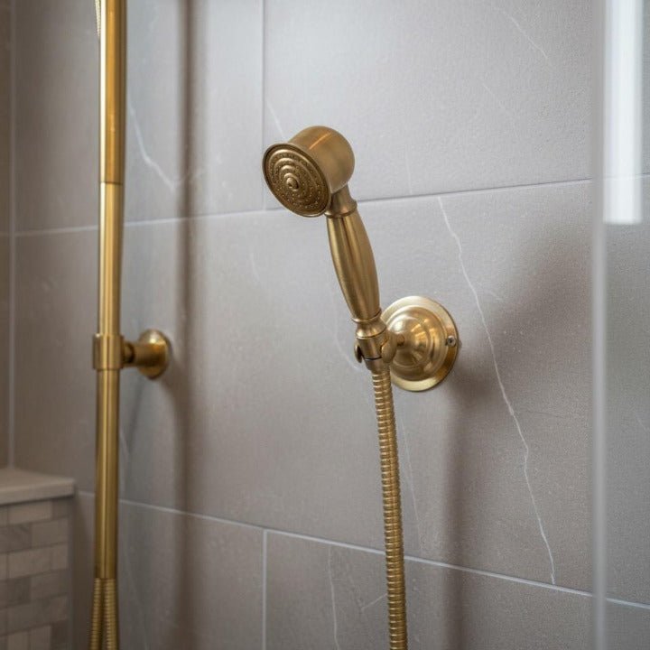 Luxury Vintage Brass Shower Set with Rainfall System and Handheld Sprayer