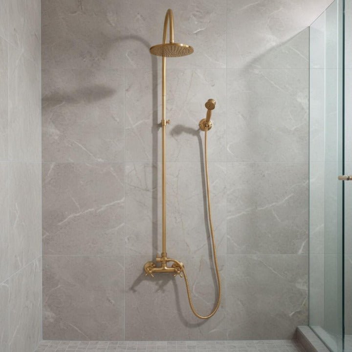 Luxury Vintage Brass Shower Set with Rainfall System and Handheld Sprayer