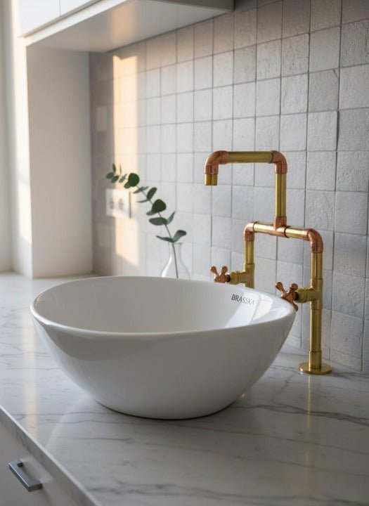 Luxury Handmade Brass Kitchen Faucet with Copper Tap