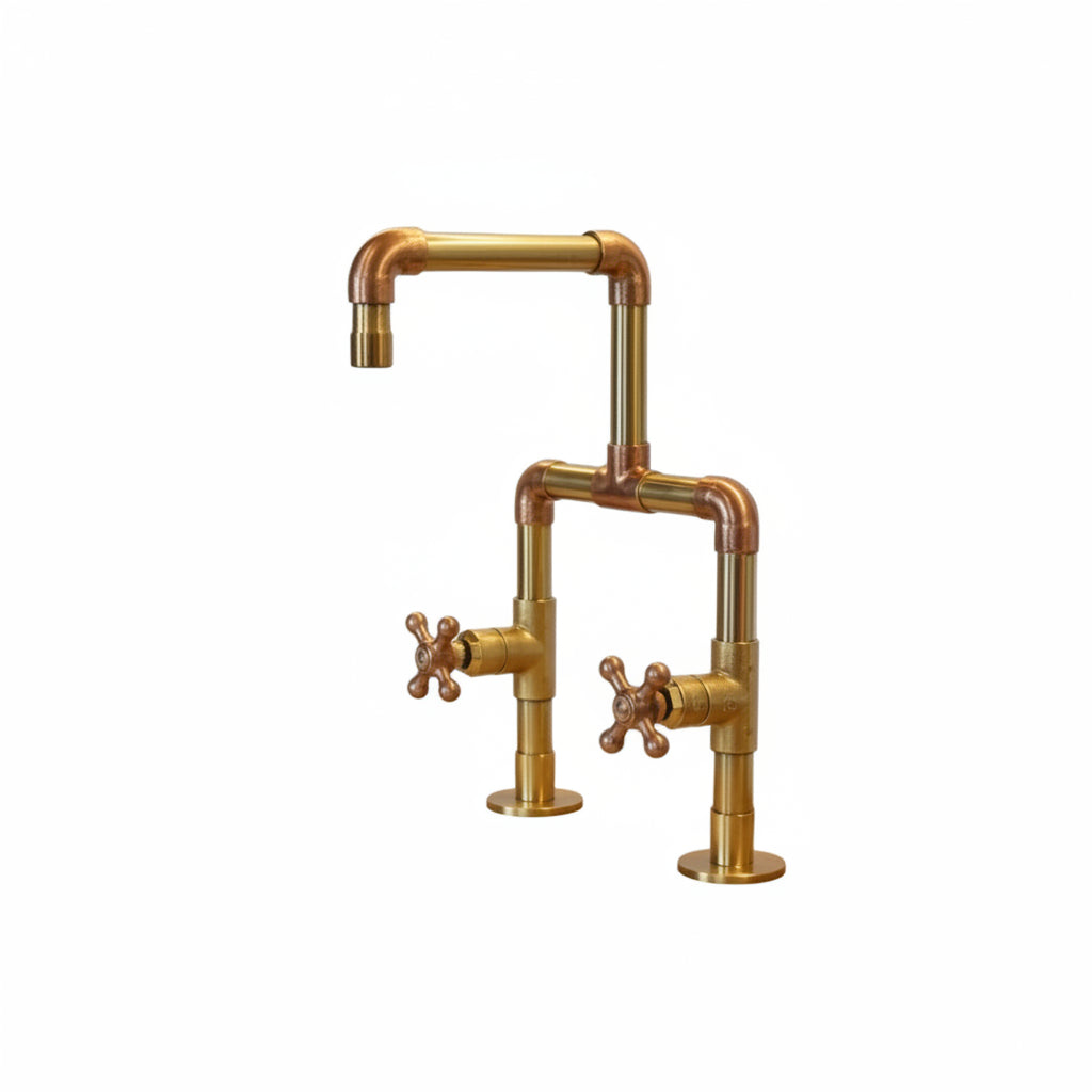 Luxury Handmade Brass Kitchen Faucet with Copper Tap
