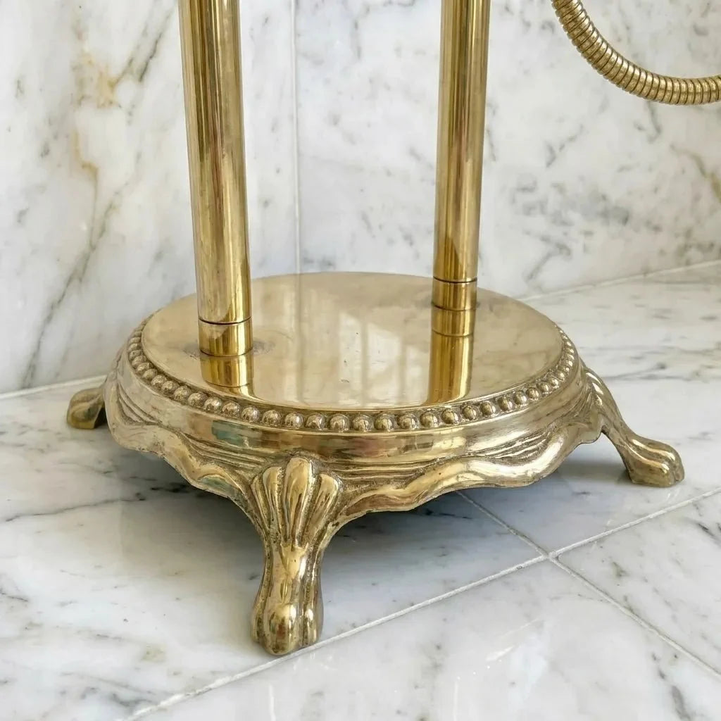 Luxury Unlacquered Brass Tub Filler – Floor Standing Bathtub Faucet Set