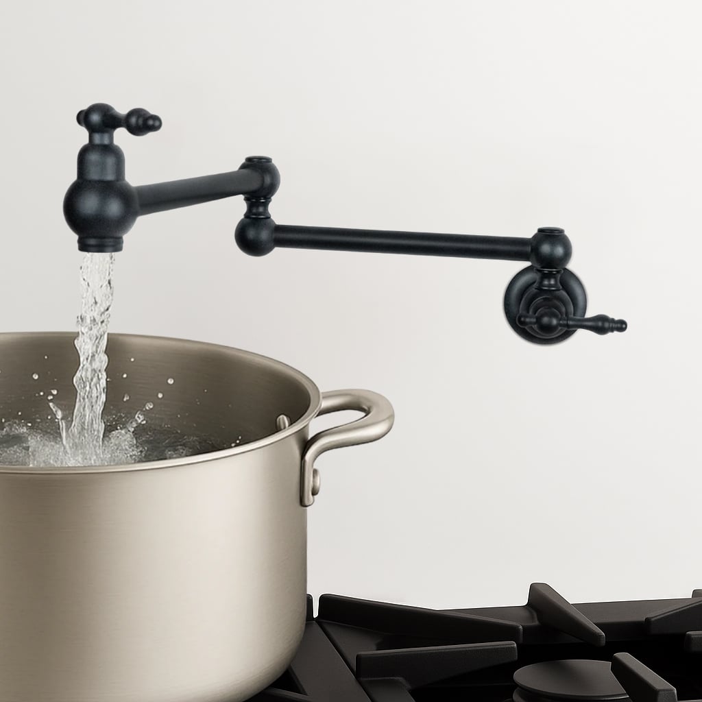 Retractable Wall-Mount Pot Filler Faucet