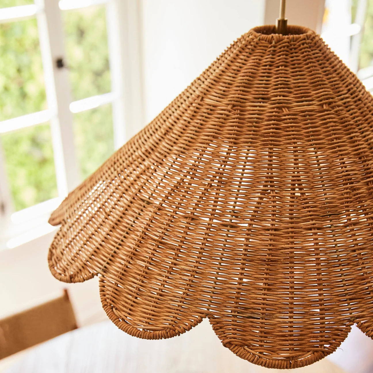 Maude Rattan Scallop Pendant Light