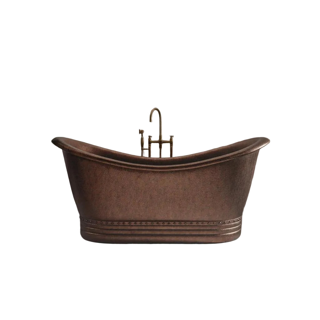 Medium Copper Freestanding Slipper Bathtub for Luxury Bathrooms