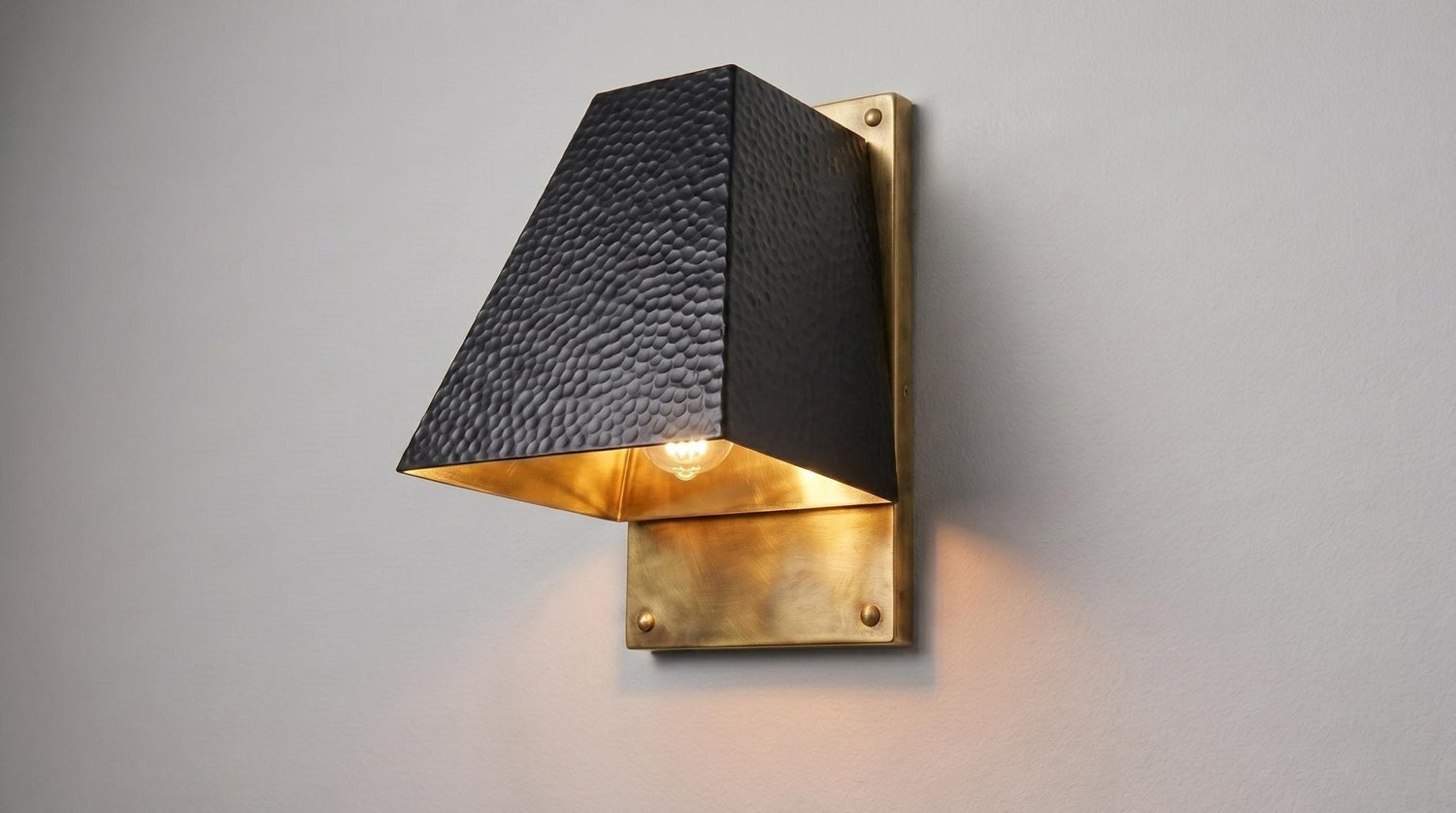 Modern Black and Gold Brass Outdoor Wall Light, Architectural Geometric Foyer Brass Lamp, Luxury Exterior Wall Lantern