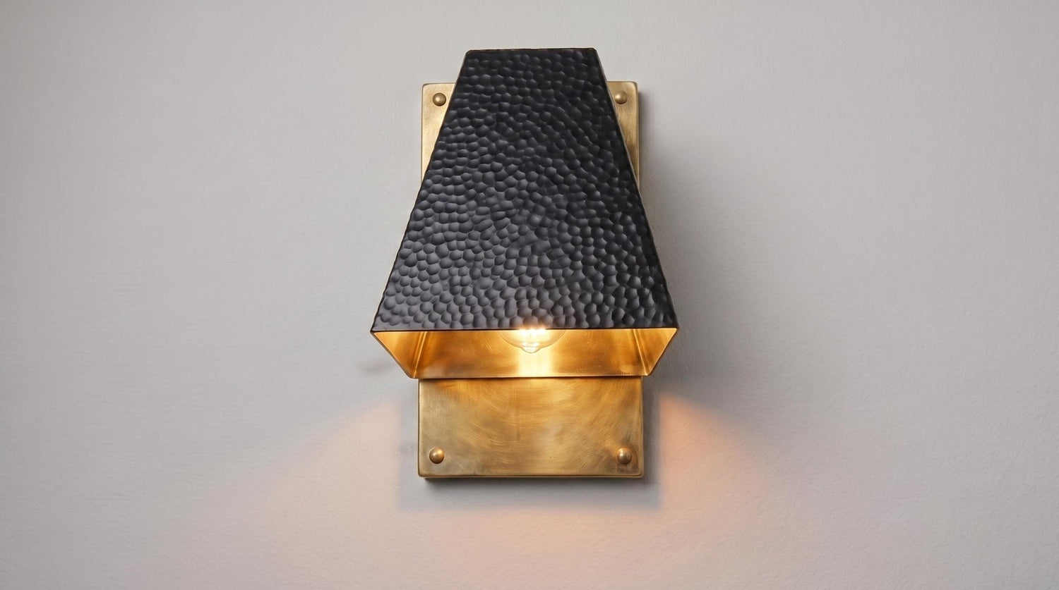 Modern Black and Gold Brass Outdoor Wall Light, Architectural Geometric Foyer Brass Lamp, Luxury Exterior Wall Lantern