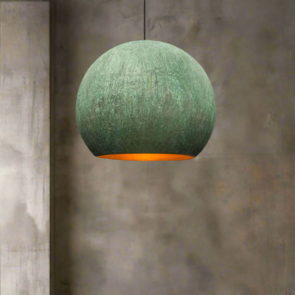 Green Patina Dome Pendant Light