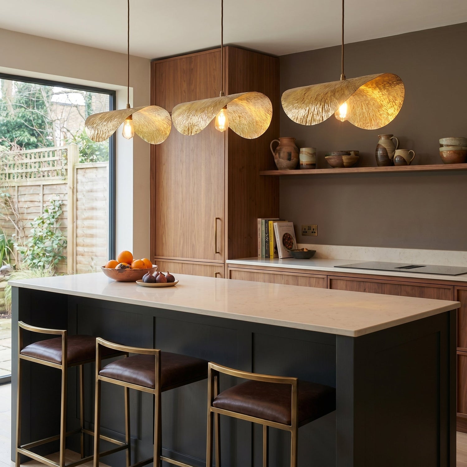 Modern Lotus Leaf Brass Pendant Lamp - Minimalist Suspension Light