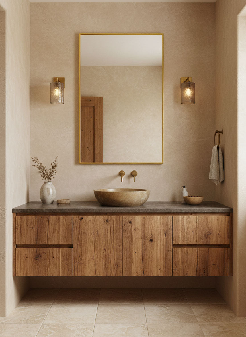 Varaudu Rectangular Brass Mirror Gold Wall Mirror 369099678 - Antique Brass Bathroom Mirror, Vanity Wall Decor