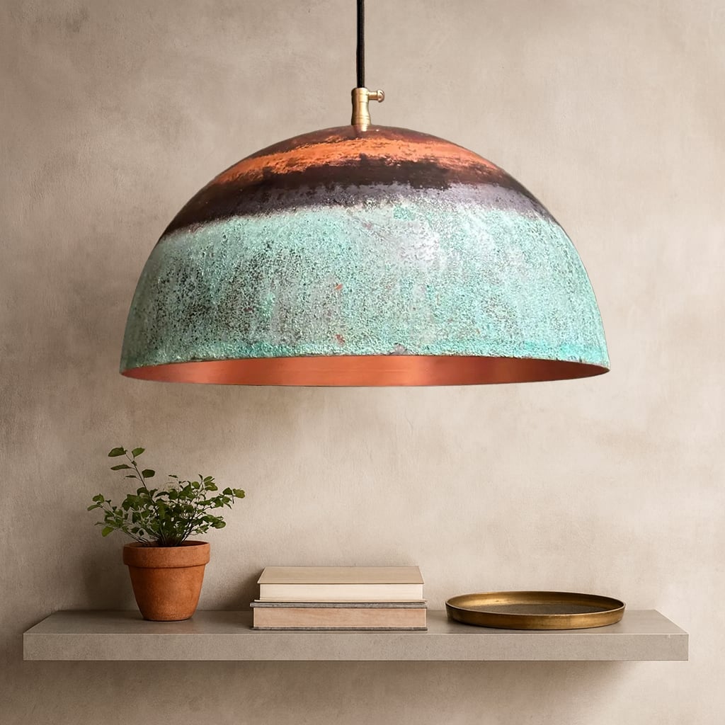 Ayla Green Patina Dome Lamp