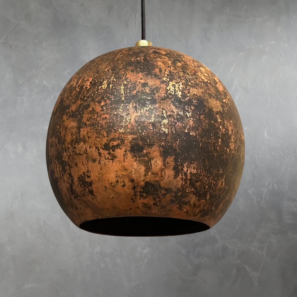 Rounded Organic Copper Pendant Light