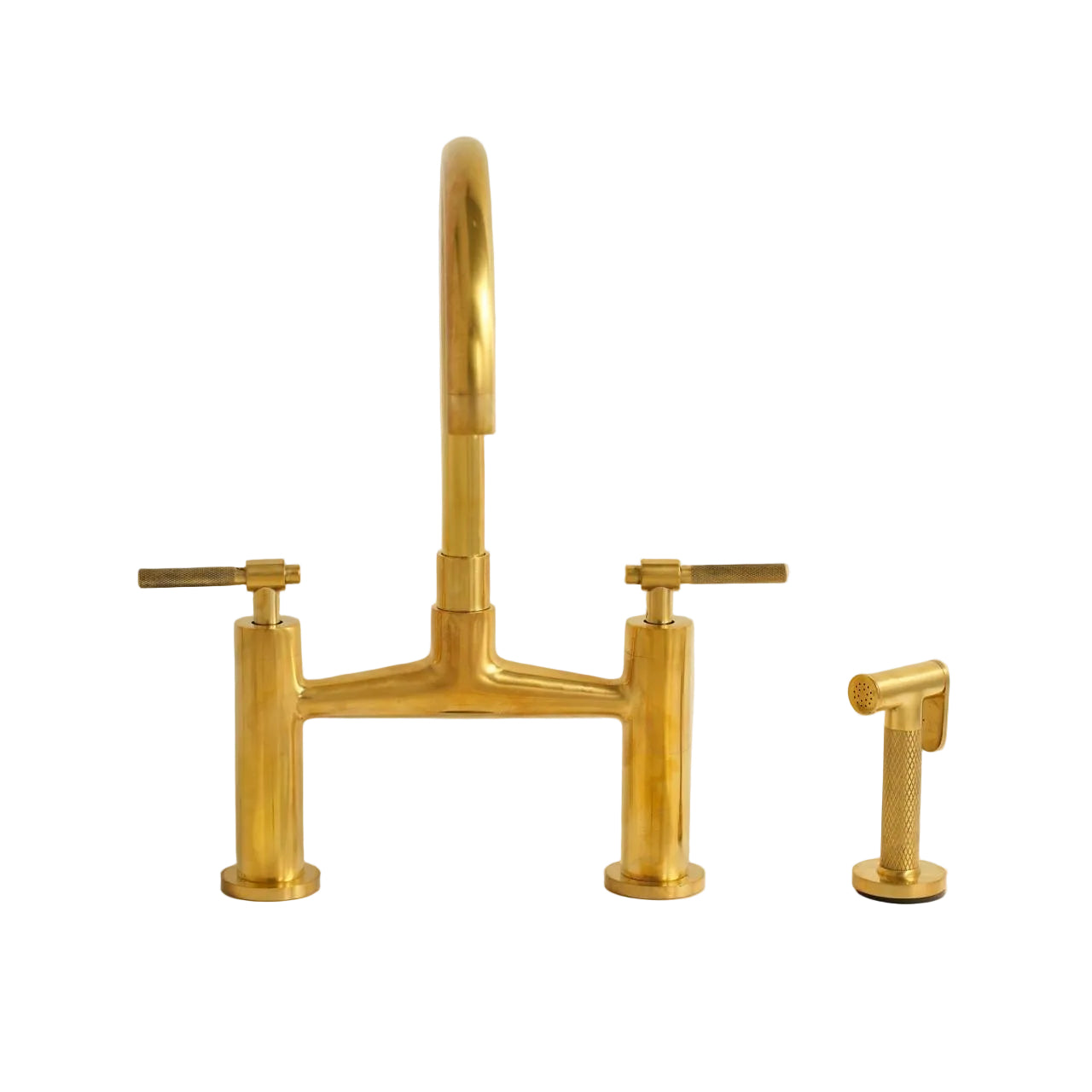 Mykonos Bridge Faucet with Unlacquered Brass Finish