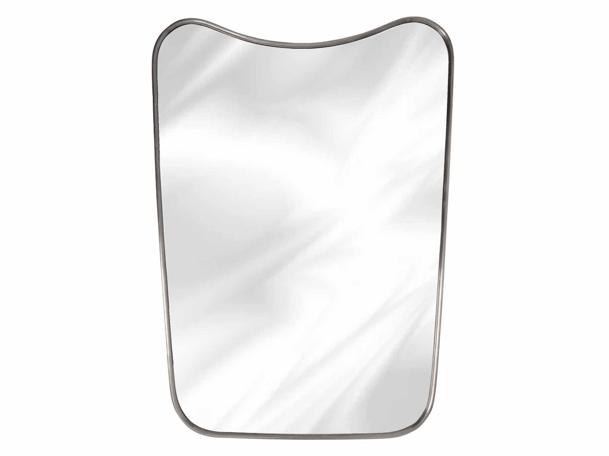 Varaudu Curved Brass Mirror Frame Wall Mirror - Antique Brass Bathroom Mirror, Vanity Wall Decor