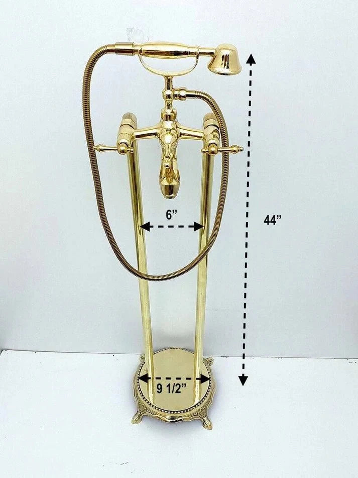 Antique Brass Bathtub Faucet with Hand Shower