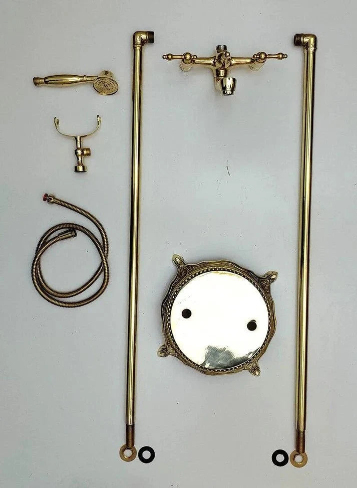 Antique Brass Bathtub Faucet with Hand Shower