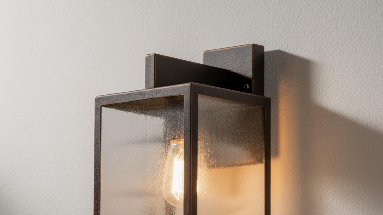 Oil Rubbed Copper Box Lantern - Dark Bronze Outdoor Wall Sconce