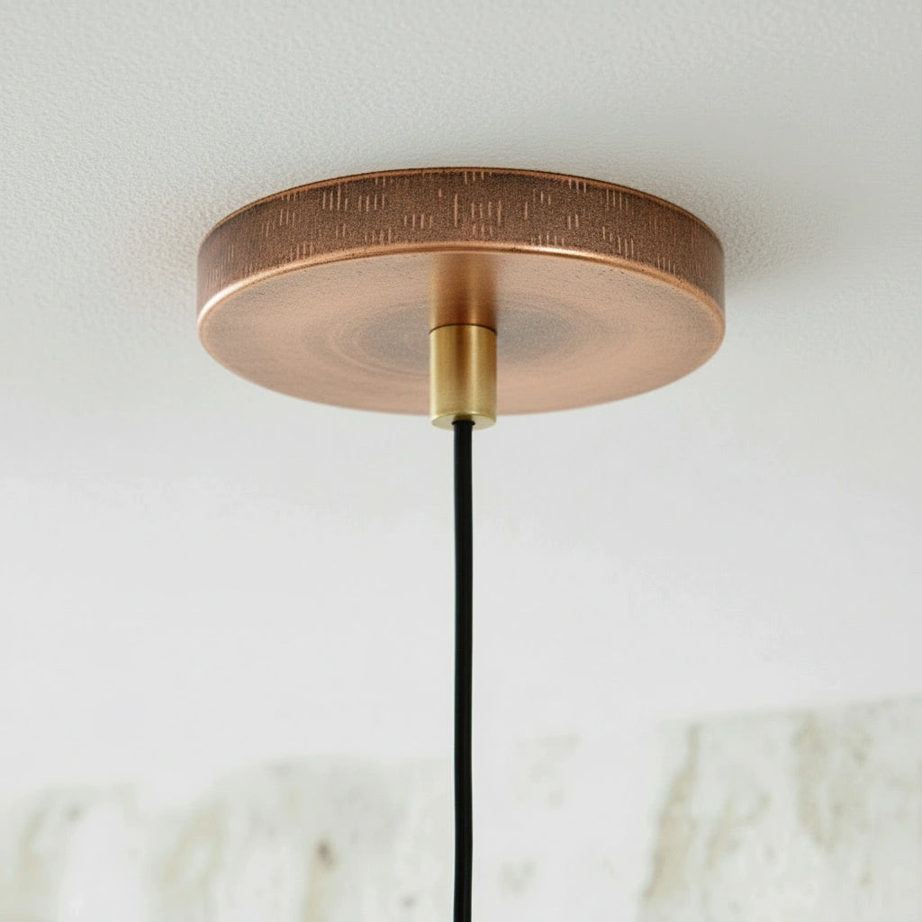 Hammered Copper Dome Pendant Rustic Ceiling Light