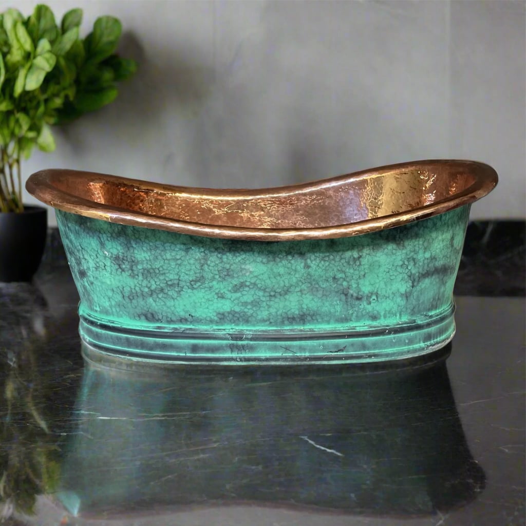 Copper Tub-Style Bathroom Sink