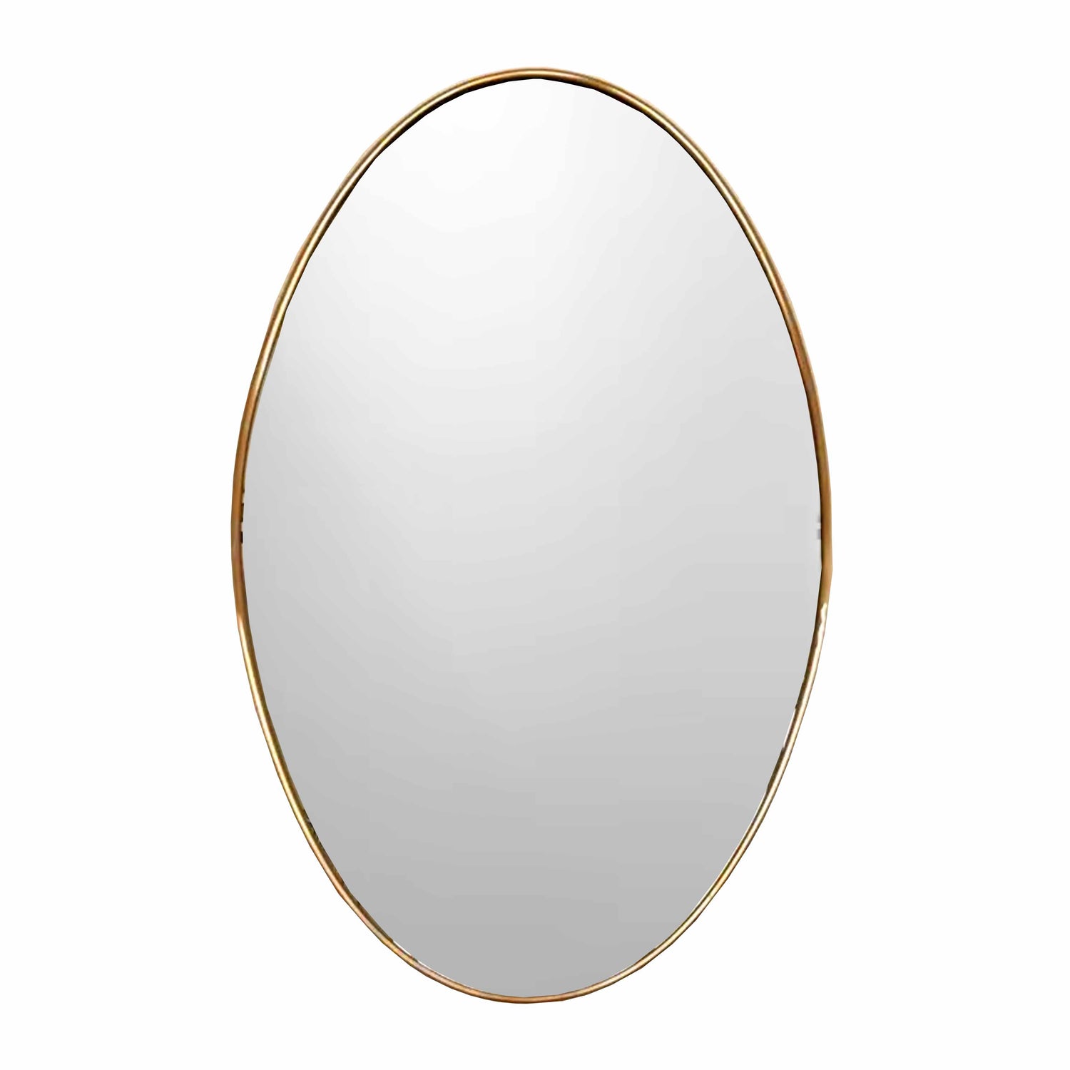 Varaudu Brass Oval Mirror - Antique Brass Bathroom Mirror, Vanity Wall Decor