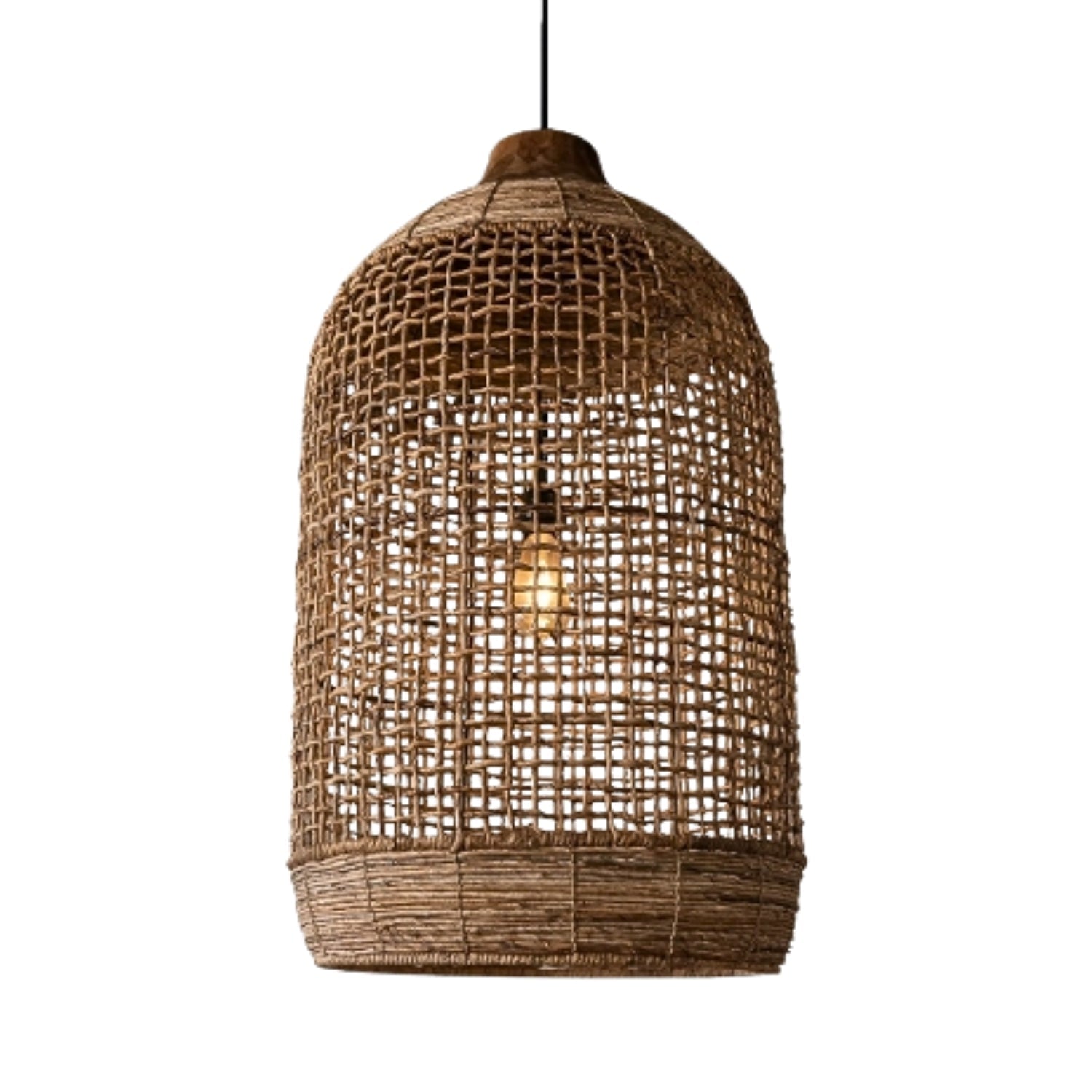 Oversized Cage Woven Pendant Light Rattan Shade