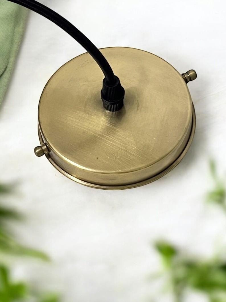 Oxidized Brass Copper Pendant Light - Farmhouse Patina Lampshade