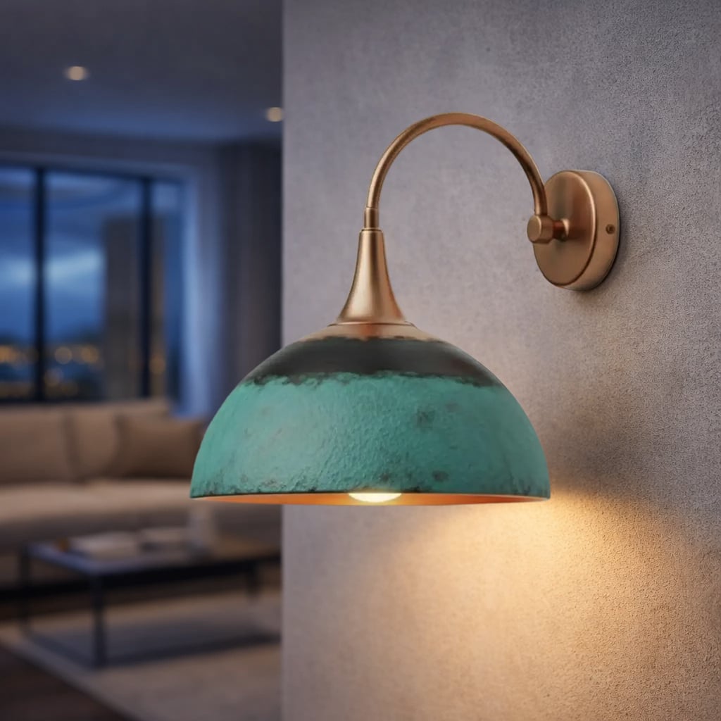 Green Patina Copper Wall Sconce