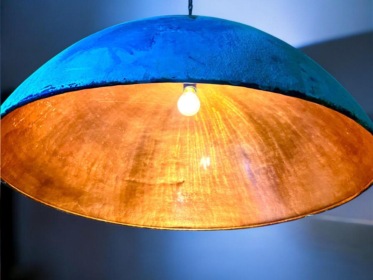 Oxidized Copper Kitchen Island Pendant Light - Farmhouse Hanging Lamp